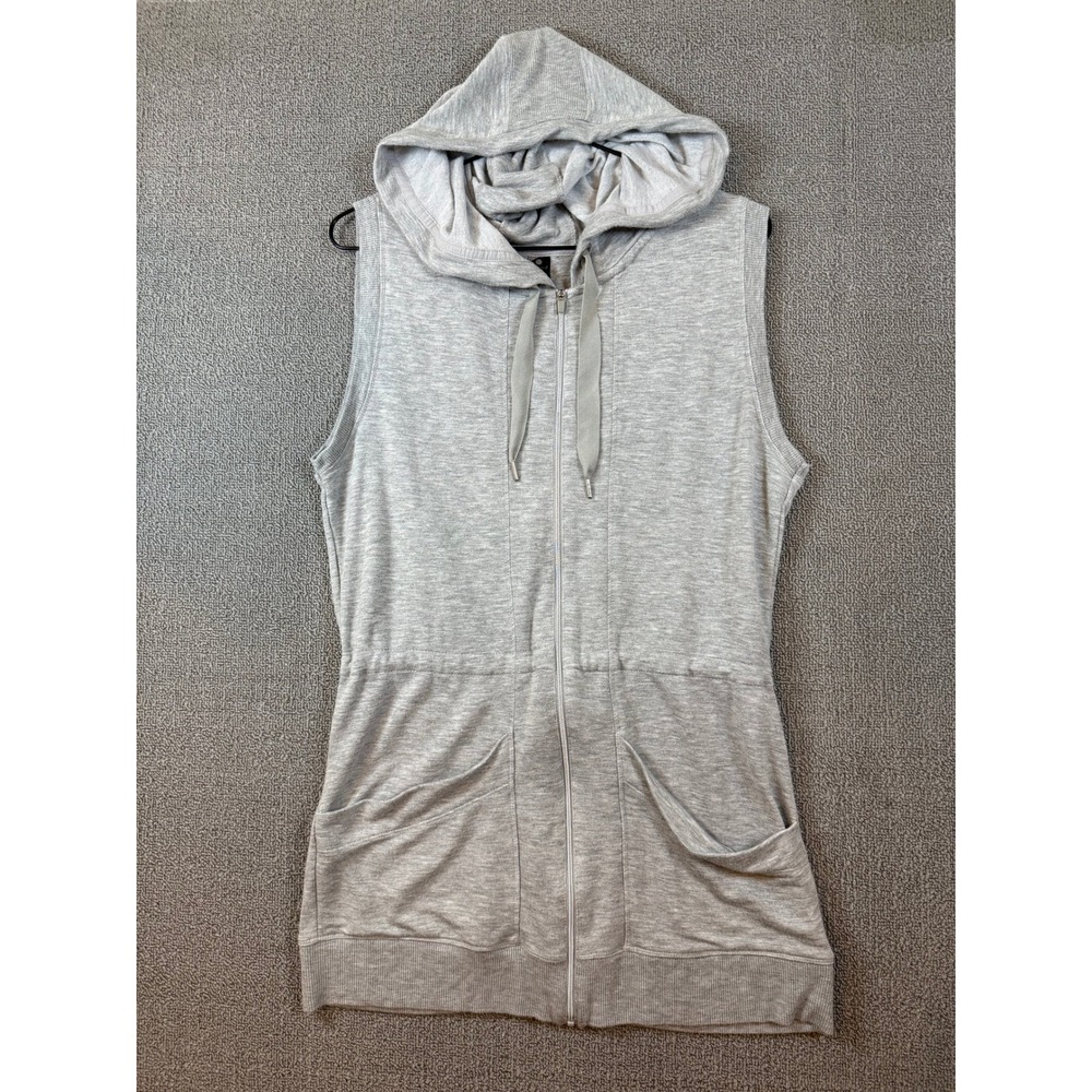 Yogalicious Sleeveless Hoodie Vest Womens Small Gray Excellent Zip Up Athleisure